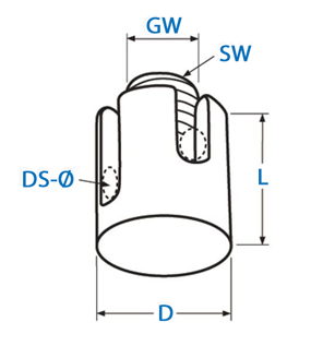 Bemassung Kreuzklemme 3 mm mit Sackgewinde