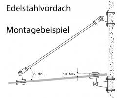 Edelstahlvordach Montagebeispiel Edelstahlvordächer - Edelstahl Vordach Systeme zum selber montieren