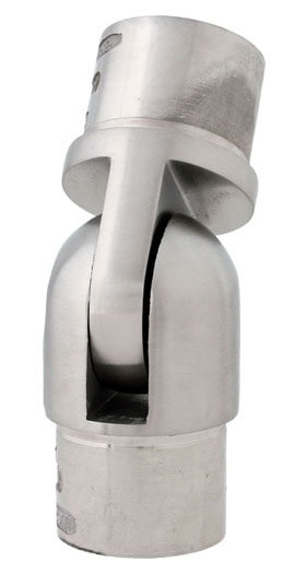Edelstahl V2A Gelenk-Rohrverbinder Stecksystem edelmatt 42,4mm oder 33,7mm 