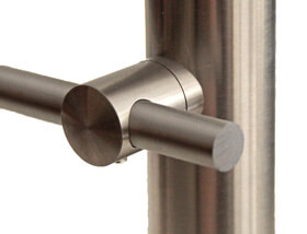an Pfosten montierter V2A Querstabhalter
