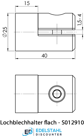 Datenblatt zum flachen Lochblechhalter / Plattenhalter