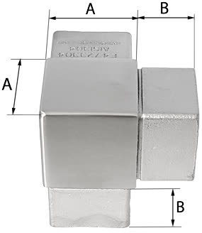 Eckverbinder 3 Abgänge für Quadratrohr 40x40x2,0 mm