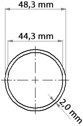 Masse Edelstahlrohre 48,3 / 2,0 mm