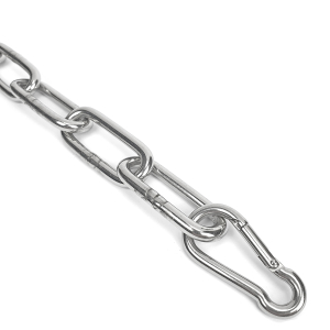 1,5 mm Edelstahlkette langgliedrig mit Karabiner