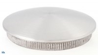 gewölbte Edelstahl Einschlagkappe massiv 42,4 x 2,0 mm aus V2A