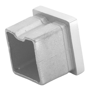 V2A Edelstahl Abdeckkappe für Rohre mit dem Maß 30 x 30 x 2 mm
