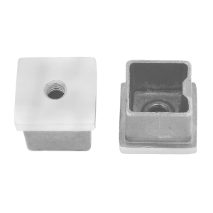 Quadratische Abdeckkappe mit M8 Gewinde für 30 x 30 x 2 mm Rohre
