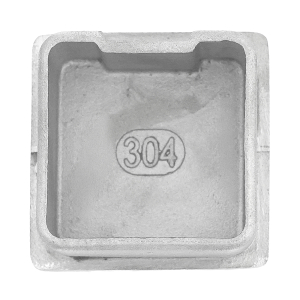 Unterseite der quadratischen Abdeckkappe in der Größe 40 x 40 x 2,0 mm