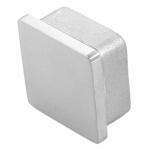 Seitenansicht der quadratischen Endkappe für 40 x 40 x 2 mm Rohre aus Edelstahl