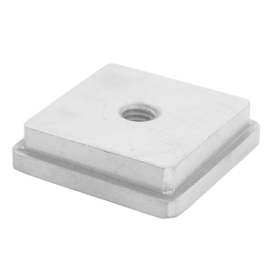 Edelstahl Abdeckkappe massiv mit M8 Innengewinde für 40 x 40 x 2,0 mm Rohre