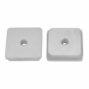 Quadratische Endkappe für 40 x 40 x 2,0 mm Rohre mit M8 Gewinde aus V2A Edelstahl