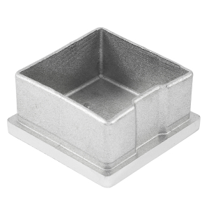 Abdeckkappe quadratisch 50/50/2,0 mm mit langem Sockel, V2A