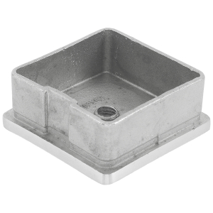 Unterseite der Edelstahl Abdeckkappe für 60 x 60 mm