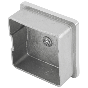 Quadratische Endkappe für 60 x 60 mm aus Edelstahl V2A