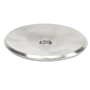 Unterseite Abdeckrosette Edelstahl 68 mm mit Bohrung