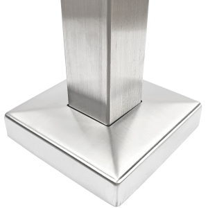 Edelstahl Rosette für Vierkantrohr 40 x 40 mm mit Pfostenrohr