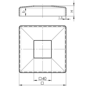 Massblatt Rosette für Vierkantrohr 40x40 mm
