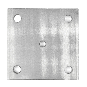  Ankerplatte quadratisch 120 x 120 x 6 mm hat 5 Bohrungen und wurde per Laserschnitt ausgeschnitten