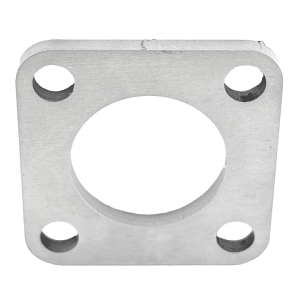 Anschweissplatte für 42,4mm Edelstahl Rohr - quadratisch - 4 Loch-Befestigung