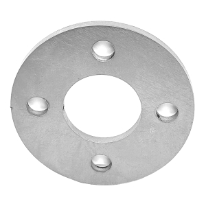 Edelstahl Anschweißplatte mit 4 Loch Befestigung für Pfosten 42,4 mm