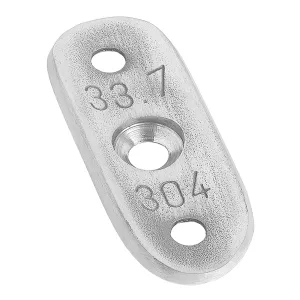 Rückseite der 33,7 mm Anschraubplatte aus V2A Edelstahl