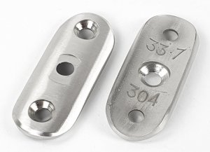 Edelstahl Anschraubplatte für Rohr 33 mm