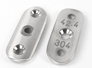 Edelstahl Anschraubplatte für Rohr 42 mm