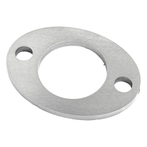 Anschraubplatte Edelstahl oval für 42,4mm Rohre - 85/62/6 mm