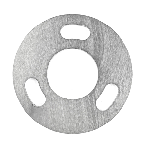 Edelstahl Anschraubplatte verdrehbar durch Langlöcher und für ein 42,4 mm Rohr