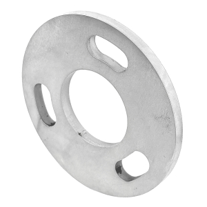 Anschraubplatte aus Edelstahl verstellbar - mit einer Bohrung für ein 42,4 mm Rohr