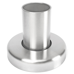Edelstahl Bodenanker mit Rosette für Pfostenrohr 42,4 x 2,0 mm