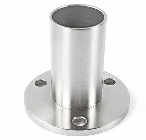 Edelstahl Bodenanker für Rohr 42,4 x 2,0 mm mit 3 Loch Befestigung