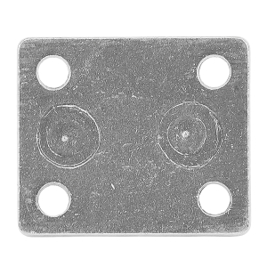 Rückseite der Decksplatte aus Edelstahl - 35 x 30 mm