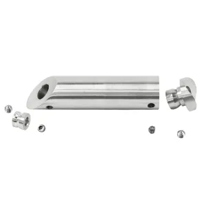 Auseinander gebauter Abstandshalter mit 45° Schräge und Ansatz für 33,7 mm Rohre