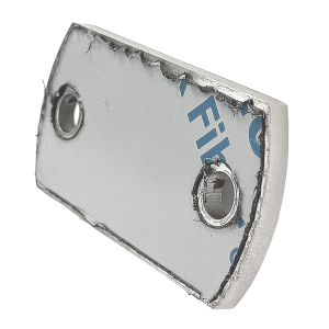 Lasergeschnittene Edelstahl Ankerplatte in der Größe 100 x 50 x 6 mm