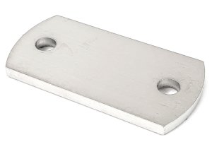 Edelstahl Ankerplatte 100 x 50 x 6 mm - geschliffen - mit 2 Loch