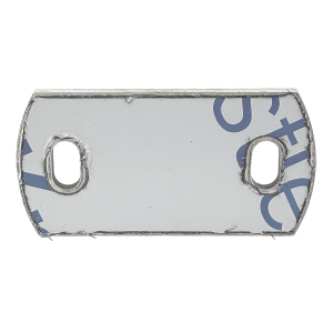 Geschliffene Ankerplatte aus Edelstahl V2A mit 2 Langlöchern in der Größe 20x11mm