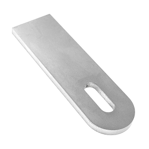 Edelstahllasche mit Langloch und ungeschliffen - 100 x 30 x 5 mm