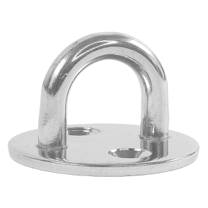 Runde Edelstahl Augplatte mit Ø 40 mm und Bügel 6 x 17 mm
