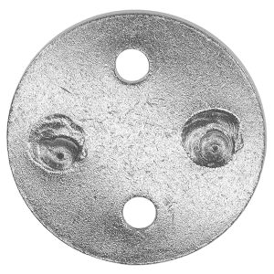 Unterseite der Augplatte aus Edelstahl - rund und mit 50 mm Durchmesser 