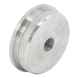 Massive Endkappe aus Edelstahl V2A mit M8 Gewinde und 42,4 mm Durchmesser
