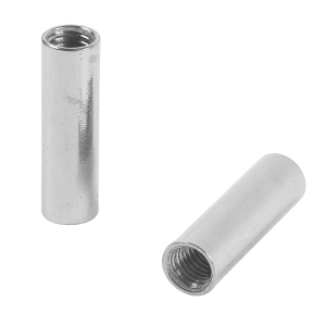 Gewindemuffe M12 Edelstahl rund und mit 50 mm Länge