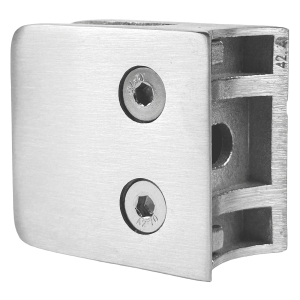 Edelstahl Glashalter Glasklemme mit Sicherungsplatte für Rohre 42 mm