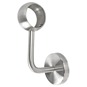 Edelstahl Handlaufhalter mit Rosette und Ring Ø 33,7 mm - Ø 42,4 mm