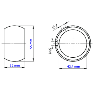 Datenblatt Edelstahl Kugelring - Ring - Ø 42,4 mm