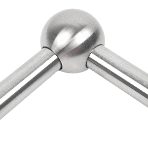 Eckverbinder Kugel 90 Grad für 2x Edelstahl Stab 12 mm