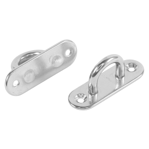 Ovale Mastplatte aus Edelstahl mit den Maßen 60 x 19 mm