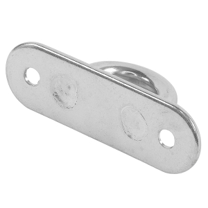 Rückseite der Edelstahl Mastplatte in der ovalen Form mit 80 x 25 mm