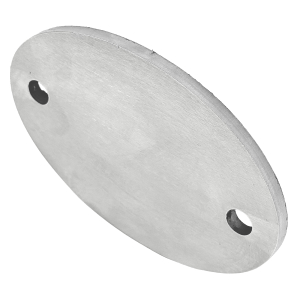Edelstahl Ronde oval und mit 2 Lochbefestigung - 130 x 90 x 6 mm
