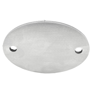 Geschliffene Edelstahl Ronde oval in der Größe 130 x 90 x 6 mm